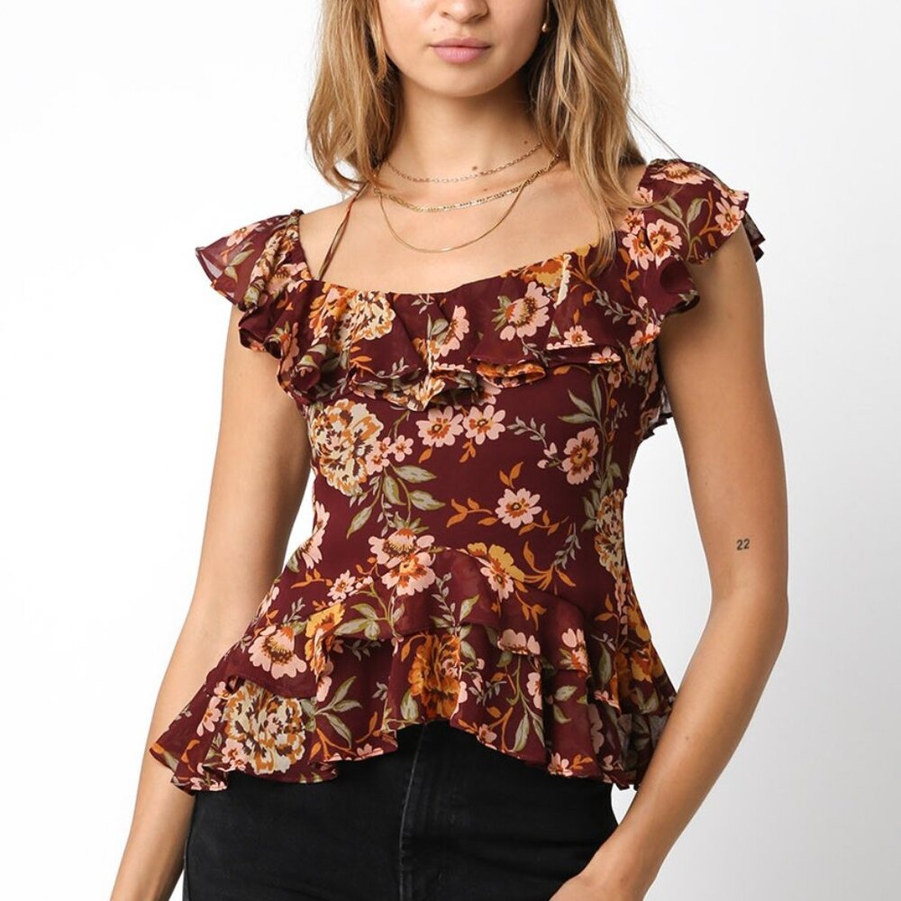 Ruffle Floral Top